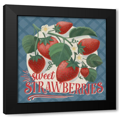 Berry Breeze IV Black Modern Wood Framed Art Print with Double Matting by Penner, Janelle