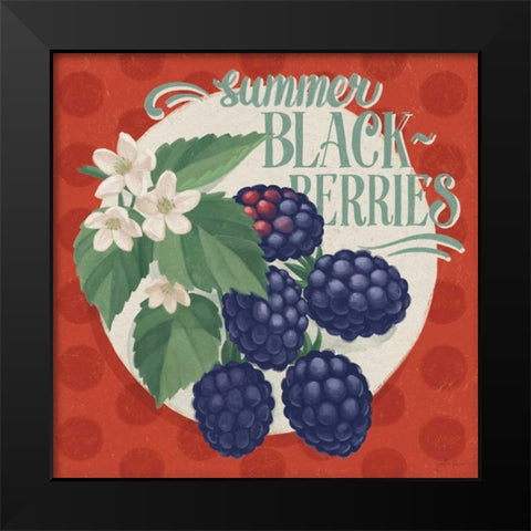 Berry Breeze V Black Modern Wood Framed Art Print by Penner, Janelle