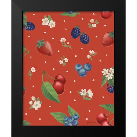 Berry Breeze Pattern IB Black Modern Wood Framed Art Print by Penner, Janelle