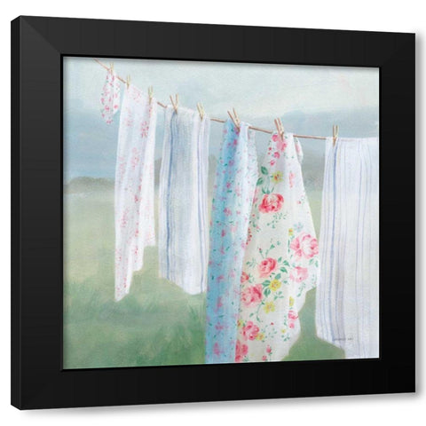 Laundry Day I Black Modern Wood Framed Art Print with Double Matting by Nai, Danhui