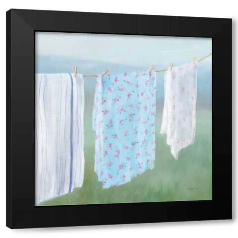 Laundry Day II Black Modern Wood Framed Art Print with Double Matting by Nai, Danhui