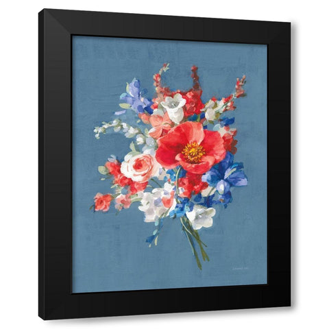 July Bouquet Black Modern Wood Framed Art Print by Nai, Danhui