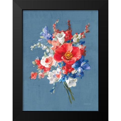 July Bouquet Black Modern Wood Framed Art Print by Nai, Danhui