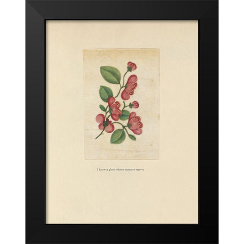 Textbook Floral Black Modern Wood Framed Art Print by Wild Apple Portfolio