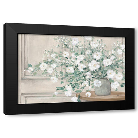 White Bouquet Neutral Black Modern Wood Framed Art Print by Purinton, Julia