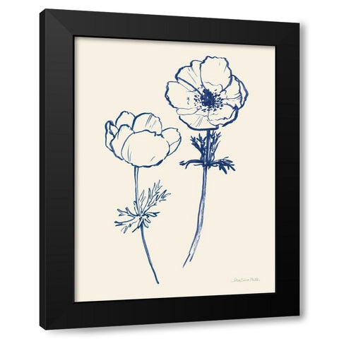 Ink Anemones II Black Modern Wood Framed Art Print by Miller, Sara Zieve