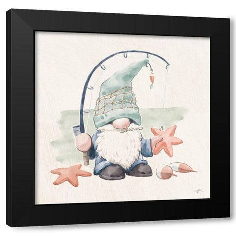 Beach Gnomes I Black Modern Wood Framed Art Print with Double Matting by Penner, Janelle
