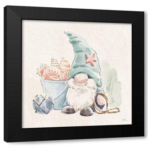 Beach Gnomes II Black Modern Wood Framed Art Print with Double Matting by Penner, Janelle