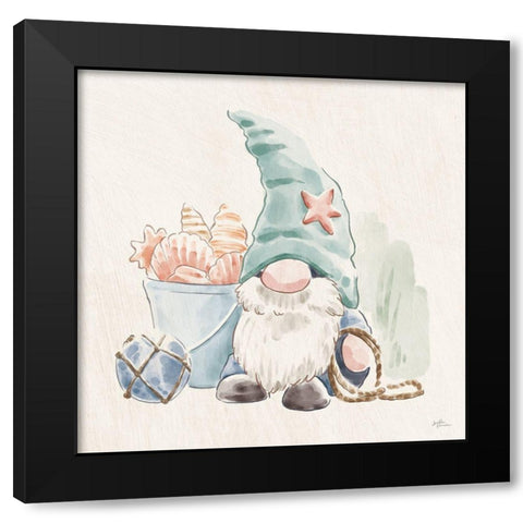 Beach Gnomes II Black Modern Wood Framed Art Print by Penner, Janelle