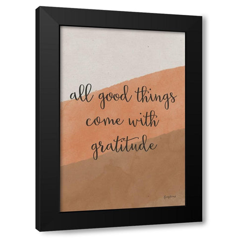 All Good Things Warm Black Modern Wood Framed Art Print with Double Matting by Thorns, Becky