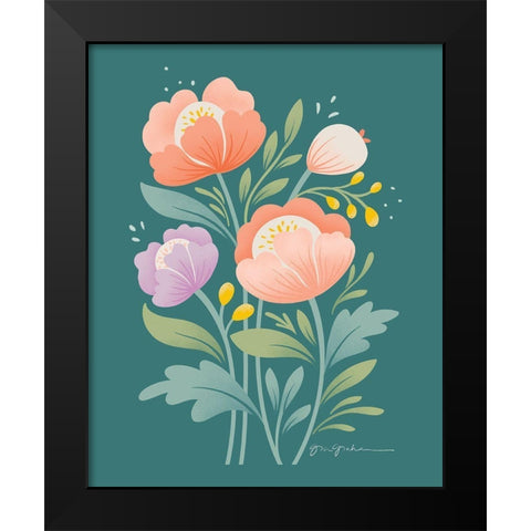Flower Field II Black Modern Wood Framed Art Print by Graham, Gia