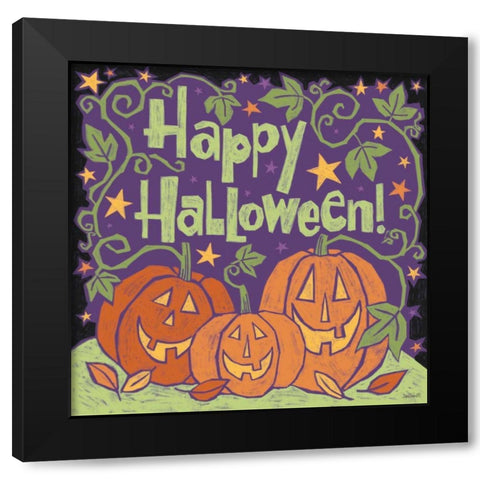 Three Halloween Pumpkins I Black Modern Wood Framed Art Print by Tavoletti, Anne