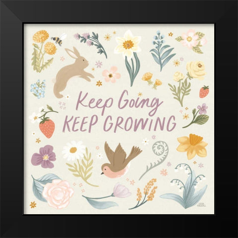 Spring Garden II Black Modern Wood Framed Art Print by Marshall, Laura