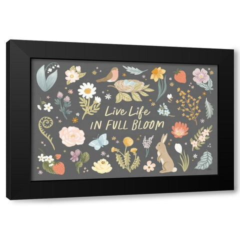 Spring Garden I Dark Black Modern Wood Framed Art Print with Double Matting by Marshall, Laura