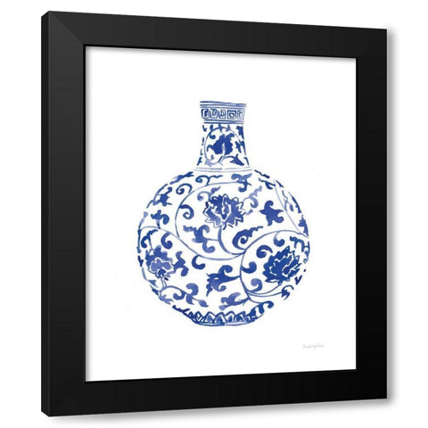 Chinoiserie Vase III Black Modern Wood Framed Art Print with Double Matting by Charro, Mercedes Lopez