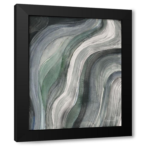 Swirl I Black Modern Wood Framed Art Print by Hristova, Albena