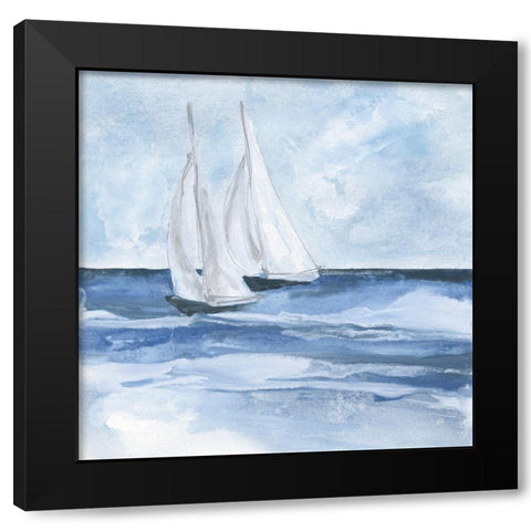 Sailboats III Black Modern Wood Framed Art Print by Paschke, Chris