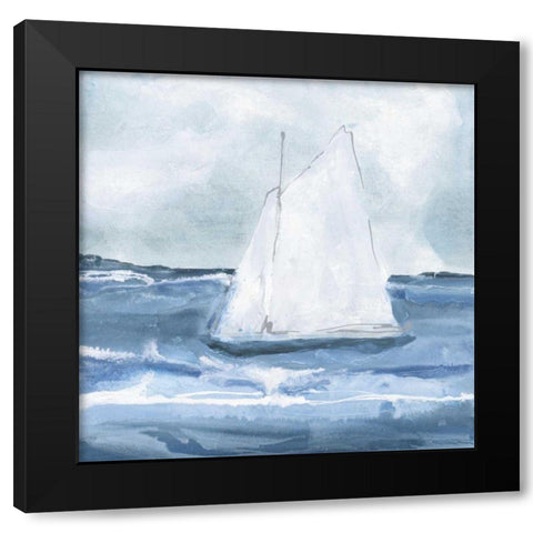 Sailboats IV Black Modern Wood Framed Art Print with Double Matting by Paschke, Chris