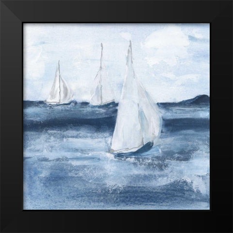 Sailboats VI Black Modern Wood Framed Art Print by Paschke, Chris