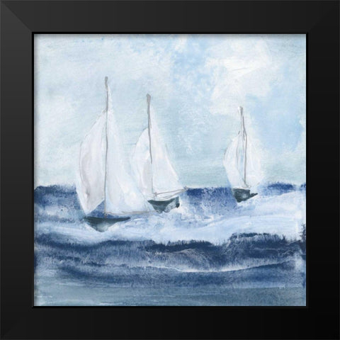 Sailboats VII Black Modern Wood Framed Art Print by Paschke, Chris