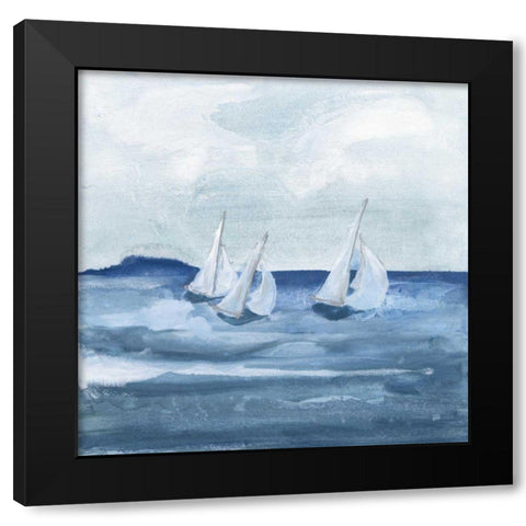 Sailboats VIII Black Modern Wood Framed Art Print with Double Matting by Paschke, Chris