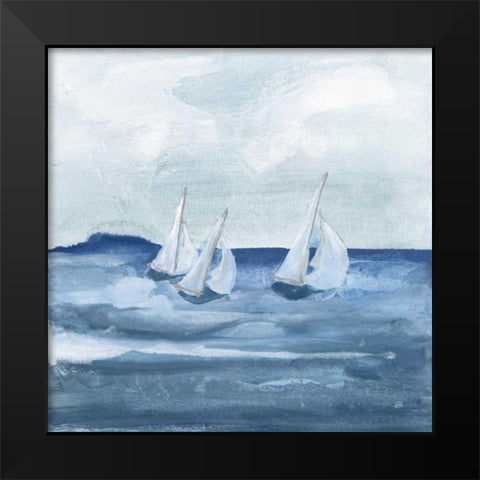 Sailboats VIII Black Modern Wood Framed Art Print by Paschke, Chris