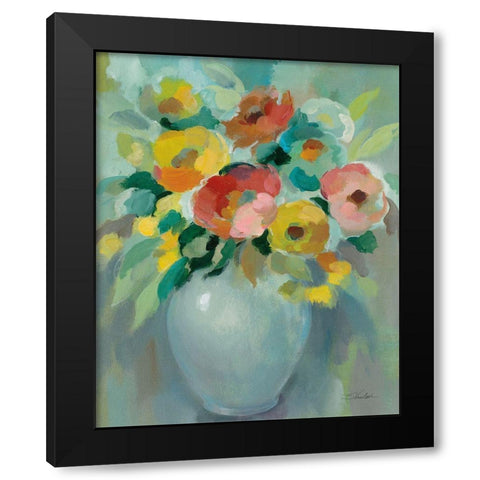 Vibrant Bouquet Black Modern Wood Framed Art Print with Double Matting by Vassileva, Silvia