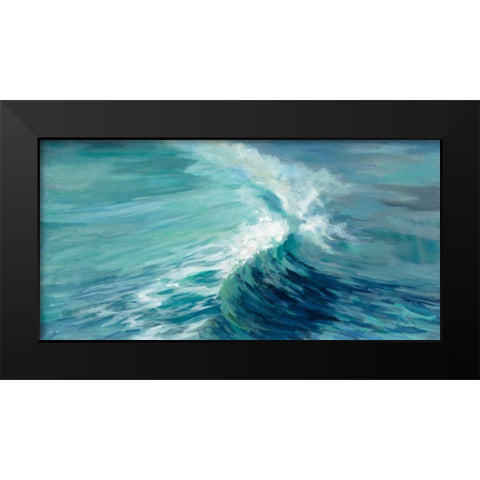 Aquamarine Wave Black Modern Wood Framed Art Print by Vassileva, Silvia
