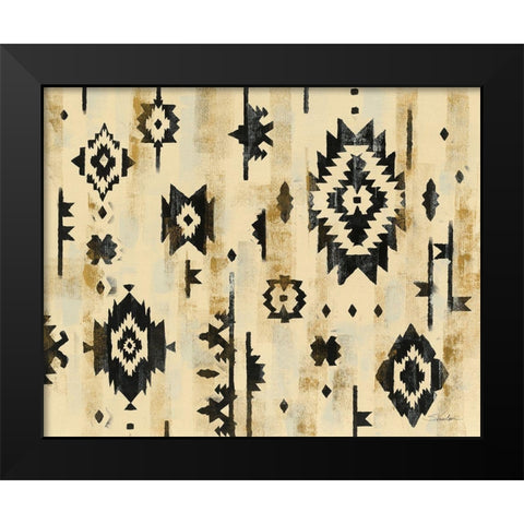Ivory and Black Pattern Black Modern Wood Framed Art Print by Vassileva, Silvia