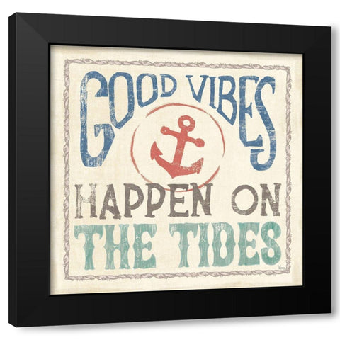 Coastal Portrait III Coral Black Modern Wood Framed Art Print by Charron, Veronique