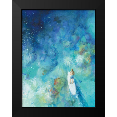 Paddle Board Exploring II Black Modern Wood Framed Art Print by Nai, Danhui