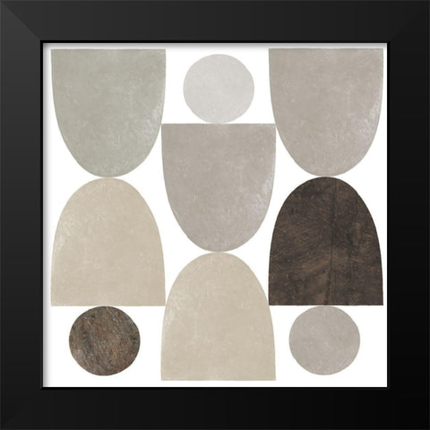 Ups and Downs Sq Black Modern Wood Framed Art Print by Wild Apple Portfolio