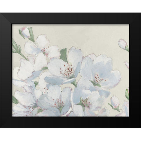 Spring Apple Blossoms Neutral Black Modern Wood Framed Art Print by Wiens, James