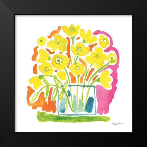 Fresh Bouquet Black Modern Wood Framed Art Print by Zaman, Farida