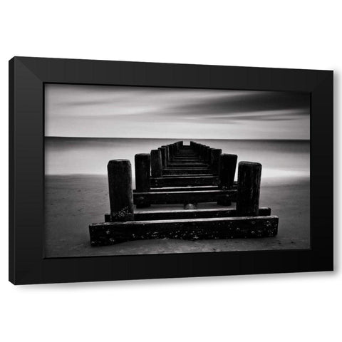Coney Island Pier BW Black Modern Wood Framed Art Print by Gendreau, Katherine