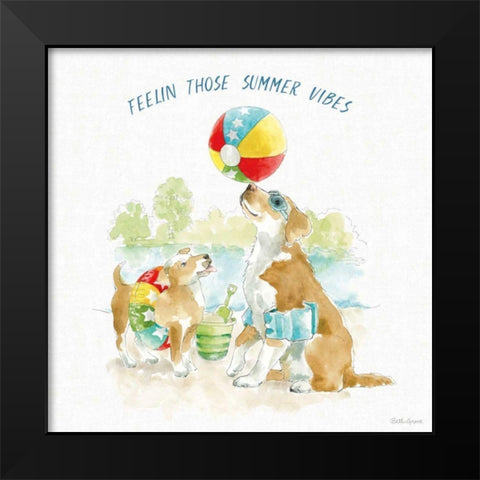 Summer Fun II Black Modern Wood Framed Art Print by Grove, Beth