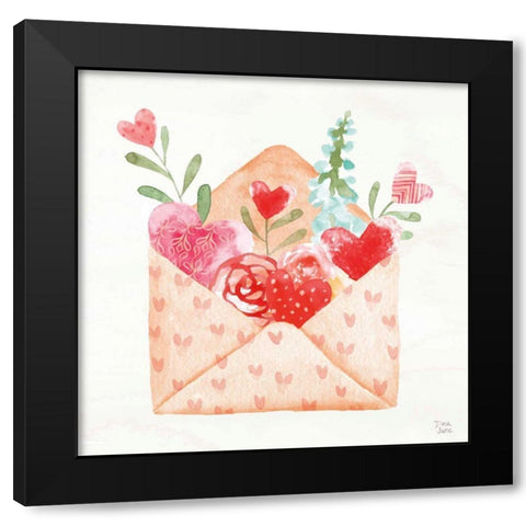 Love Always I Black Modern Wood Framed Art Print by June, Dina