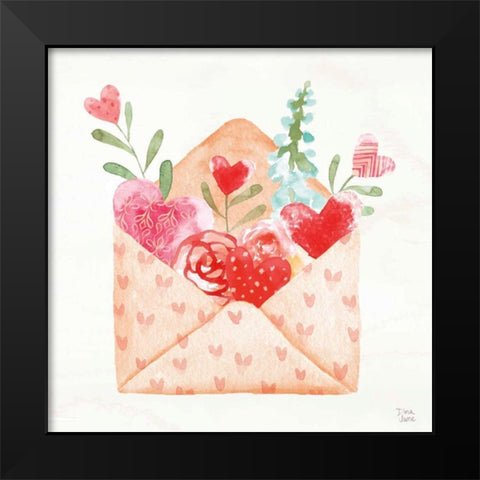 Love Always I Black Modern Wood Framed Art Print by June, Dina