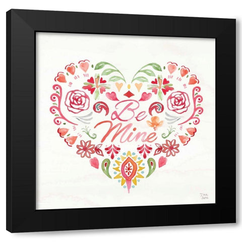 Love Always II Black Modern Wood Framed Art Print by June, Dina