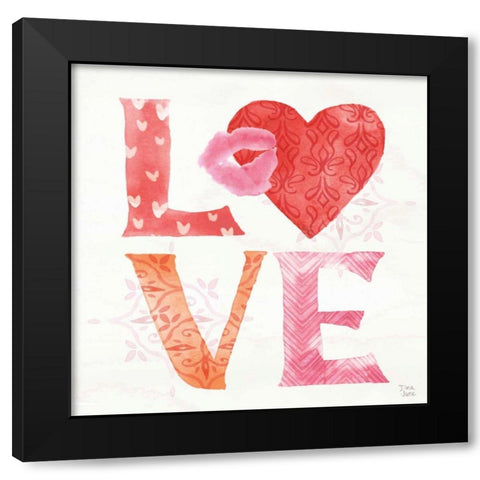 Love Always III Black Modern Wood Framed Art Print with Double Matting by June, Dina