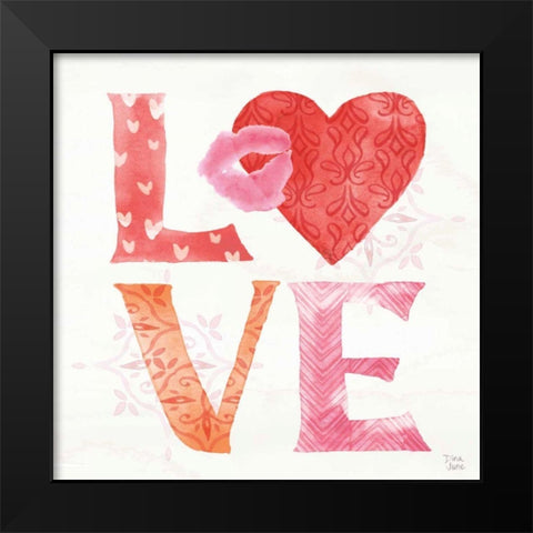 Love Always III Black Modern Wood Framed Art Print by June, Dina