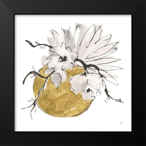 Delicate Gilded Vase I Black Modern Wood Framed Art Print by Paschke, Chris