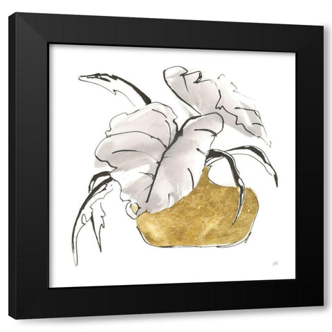 Delicate Gilded Vase II Black Modern Wood Framed Art Print by Paschke, Chris