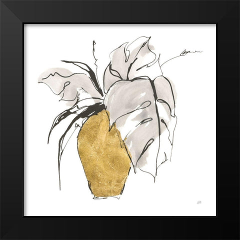 Delicate Gilded Vase III Black Modern Wood Framed Art Print by Paschke, Chris