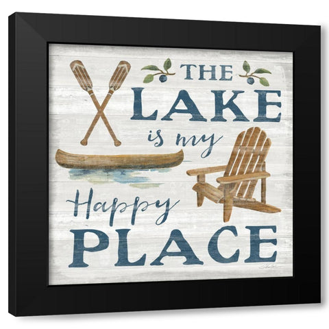 Lakeside Retreat IX Canoe Black Modern Wood Framed Art Print by Vassileva, Silvia