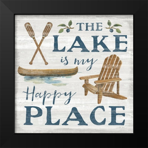 Lakeside Retreat IX Canoe Black Modern Wood Framed Art Print by Vassileva, Silvia