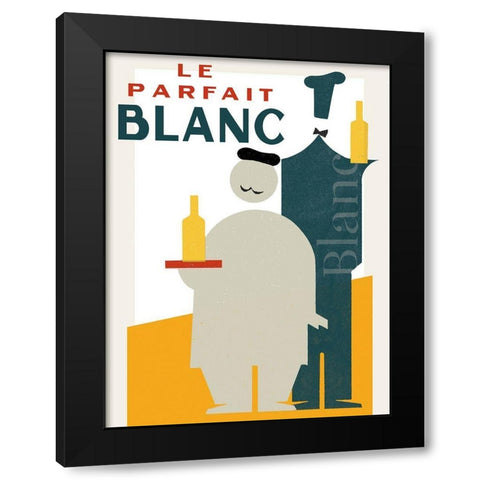 Le Parfait Blanc Black Modern Wood Framed Art Print by Wild Apple Portfolio