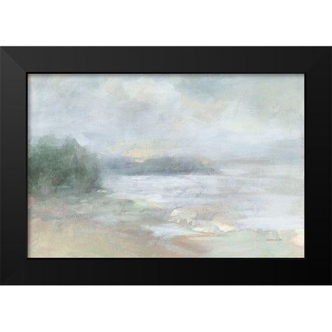 Bay Fog Black Modern Wood Framed Art Print by Nai, Danhui