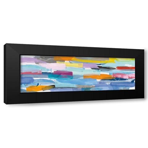 Summer Fragments Black Modern Wood Framed Art Print by Nai, Danhui