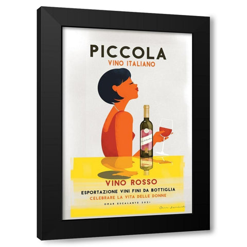 Vino Rosso I Black Modern Wood Framed Art Print by Escalante, Omar